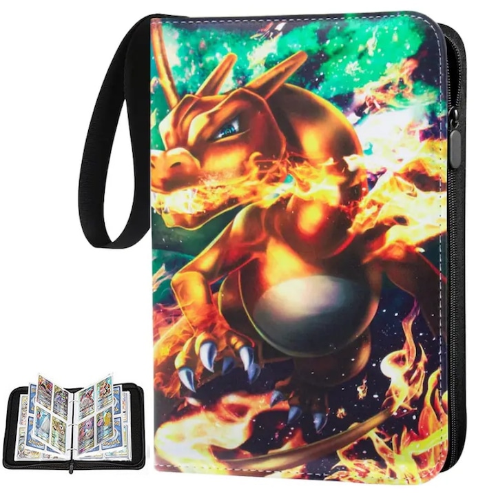 Албум за карти Pokemon с 4 отделения, 400 слота, водоустойчив, устойчив на износване, AjieQaQ, многоцветен