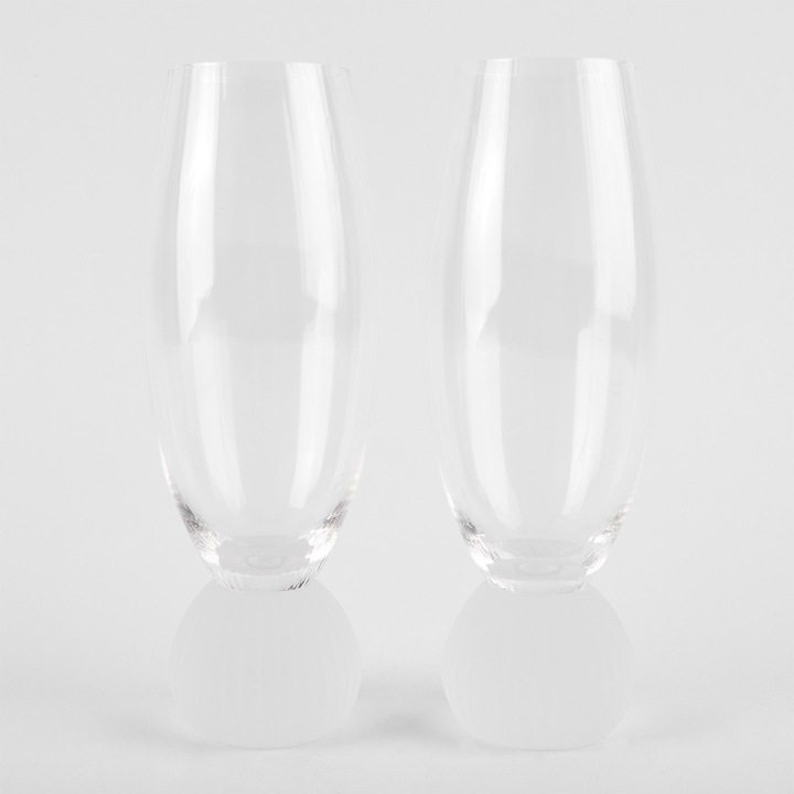 Set de 6 pahare pe tija rotunda "Iceberg"