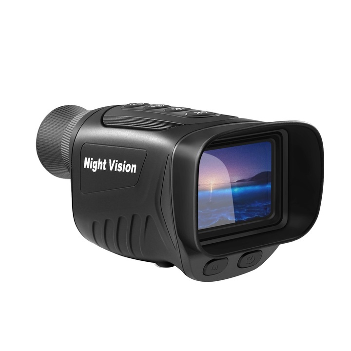 Távcső, 2, 5K UHD, 8x zoom, 2500mAh, 32 GB, hordozható, éjjellátó, IPS kijelző, Fekete