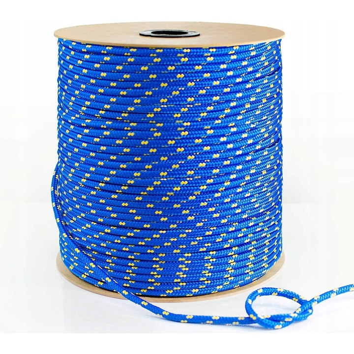 Polipropilén kötél, 14mm, 30m, Kék, színes pontokkal