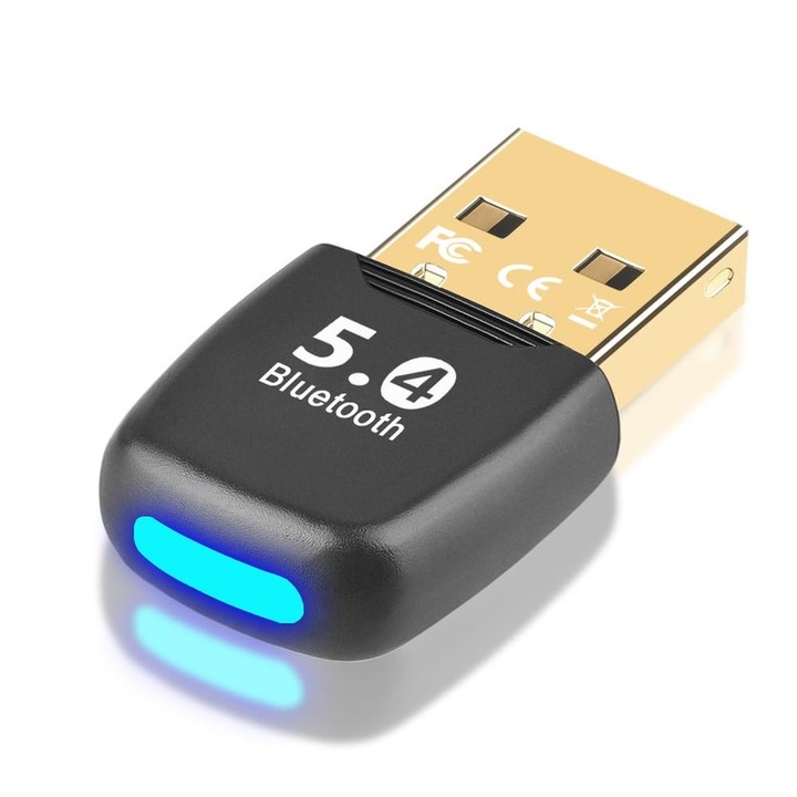 USB Bluetooth adapter, Plug and Play, 20m, fekete