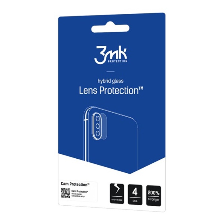3mk lens protection kameravédő üveg 4db, flexibilis, ultravékony, 0.2mm, 7h, átlátszó, kompatibilis: Motorola Moto G04, XT2421, / Moto G24, XT2423, / Moto G24 Power, XT2425
