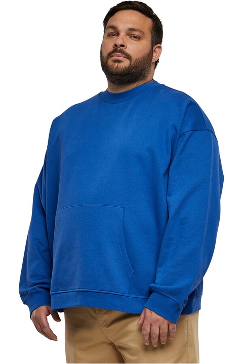 Urban Classics, Bluza de trening din bumbac organic cu buzunar kangaroo, Albastru royal