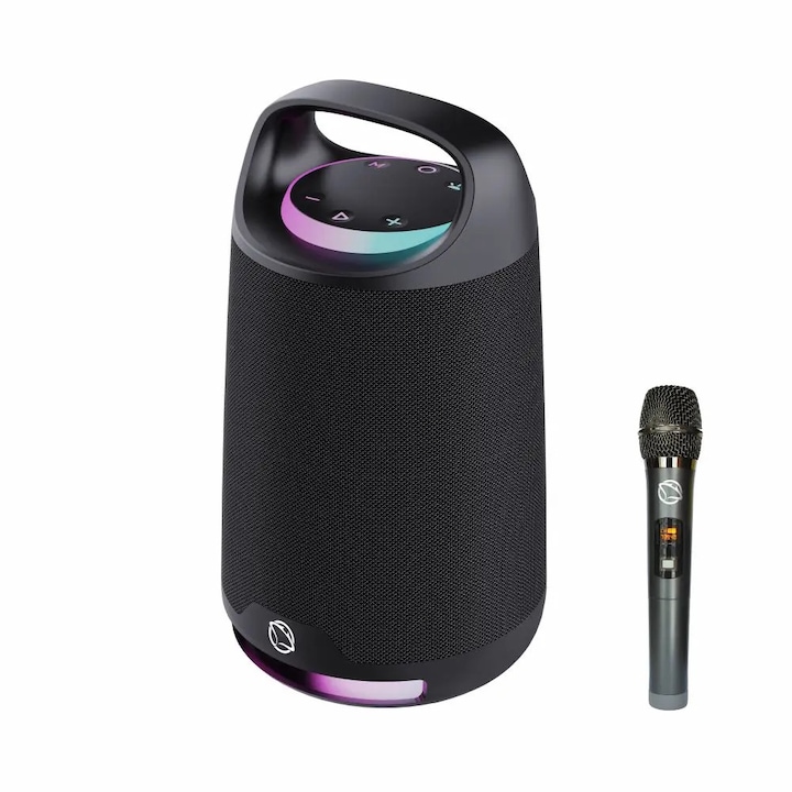 Boxa portabila LAMAX PartyGo1, Bluetooth, 100W, functie Karaoke, cu microfon, Negru