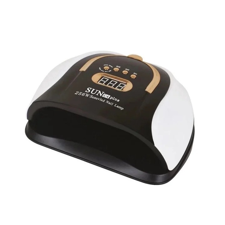 LED UV C4 Plus лампа, 256W, за полуперманентен маникюр, 22.8x18.1x9.1cm, черна