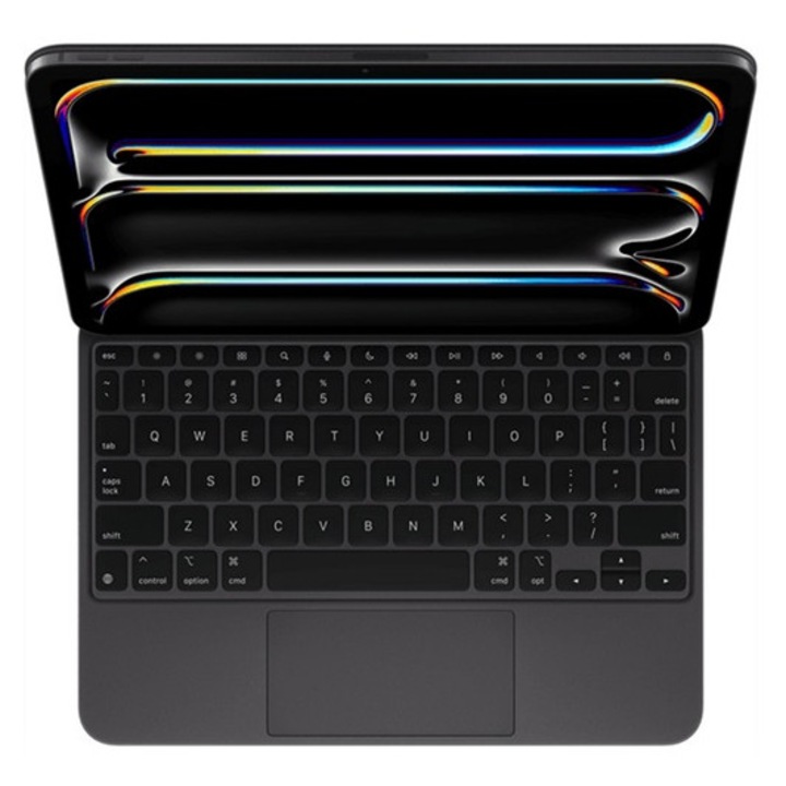 Apple magic keyboard billentyűzetes tabletvédő, type-c aljzat, mágneses, asztali tartó, qwerty, magyar, m4 kompatibilis, fekete, kompatibilis: Apple IPAD Pro 11, 2025, / IPAD Pro 11, 2024