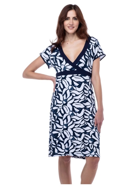 Rochie Secret Point, viscoza aerisita, dungi largi satin, negru, fabricatie greceasca