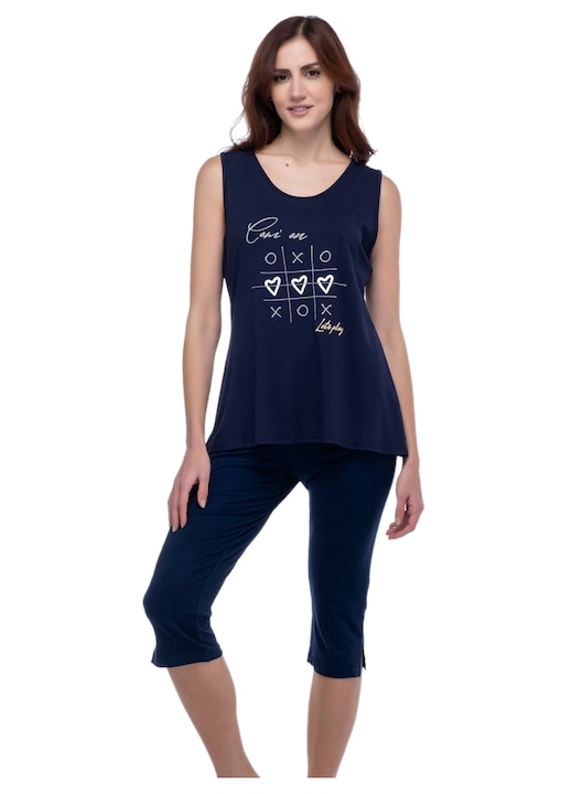 Pijamale dama, Secret Point, viscose moale, albastru, S INTL