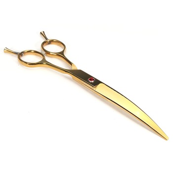 Foarfeca Profesionla Tuns Curbata Cosmetica Animale - Caini, Pisici - 7 Inch Gold Foarfeca Profesionla Tuns Curbata Cosmetica Animale - Caini, Pisici - 7 Inch Gold