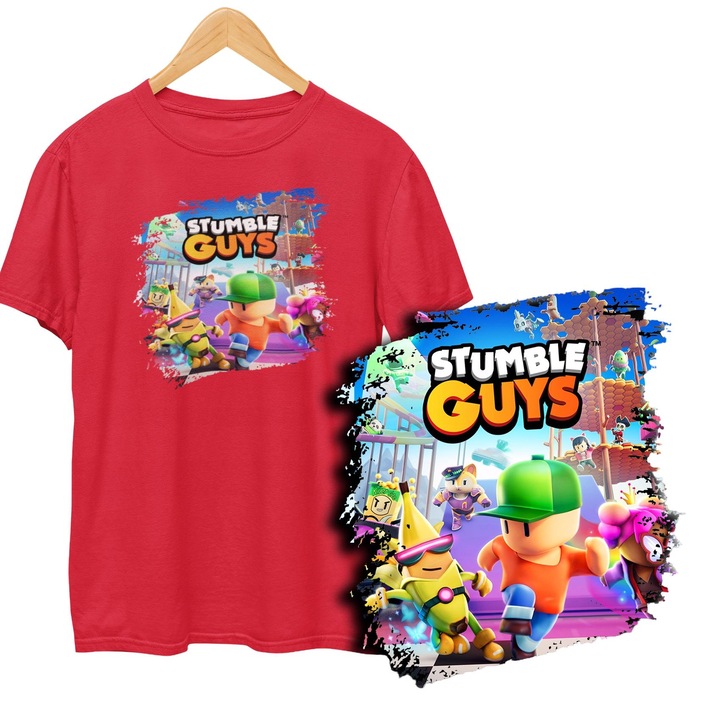 Gyermek póló - STUMBLE GUYS, Dodo, Pamut, Piros