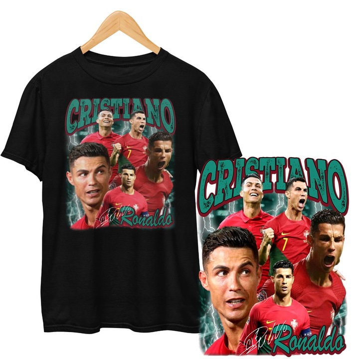 Gyermek póló - Ronaldo, Dodo, pamut, fekete, 122-128 CM