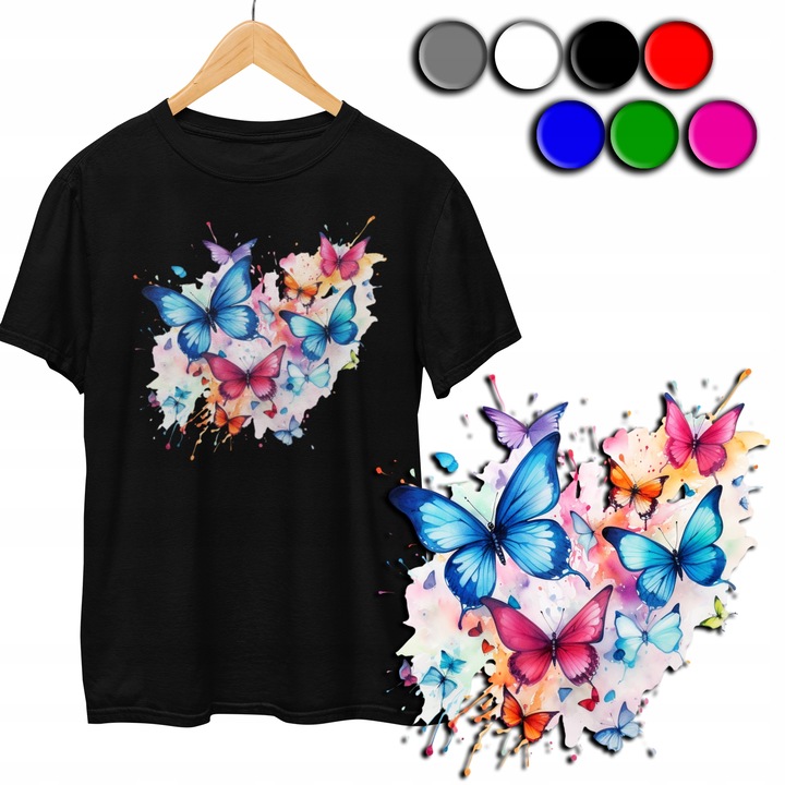 Gyerek póló, Dodo, BUTTERFLIES BUTTERFLIES BUTTERFLY, Fekete, Pamut