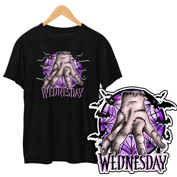 Gyerek póló WEDNESDAY ADDAMS, Dodo, Pamut, Fekete