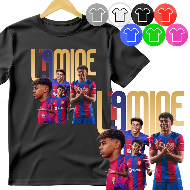 Gyerek póló LAMINE BARCELONA FOOTBALL, Dodo, Pamut, Fekete