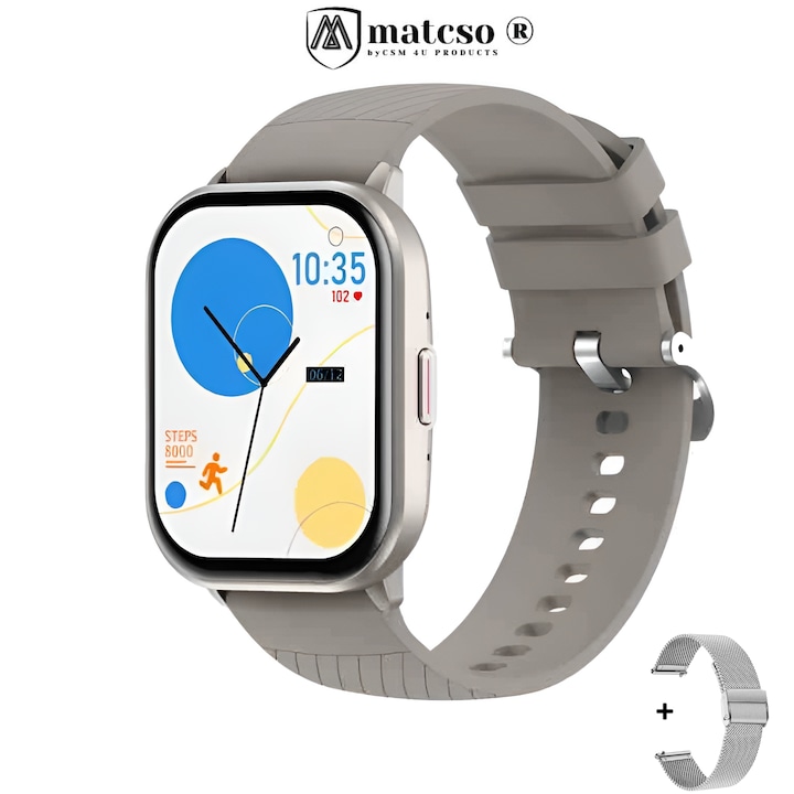 Ceas inteligent, STELS, Y20, IP68, 1.3", HD, Full touch, 340 x 340 pixeli, 200mAh, Roz