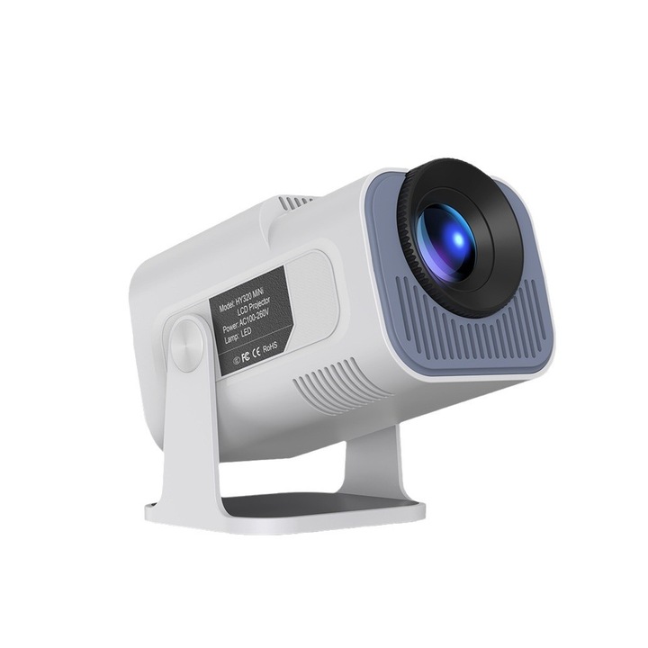 Видеопроектор, Преносим, USSPY® HY320 MINI, 300ANSI, Android, Wi-Fi 2.4G, BT 5.0, 1280×720P HD, Android/IOS Screen Mirroring, бял