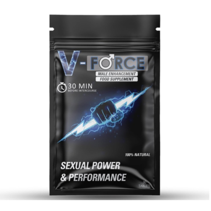 V-Force 30 de pastile 100 mg - Crestere a rezistentei si performantei pentru barbati - Mai puternic, mai ferm si cu o rigiditate sporita - Supliment alimentar si pe baza de plante natural pentru rezultate prelungite