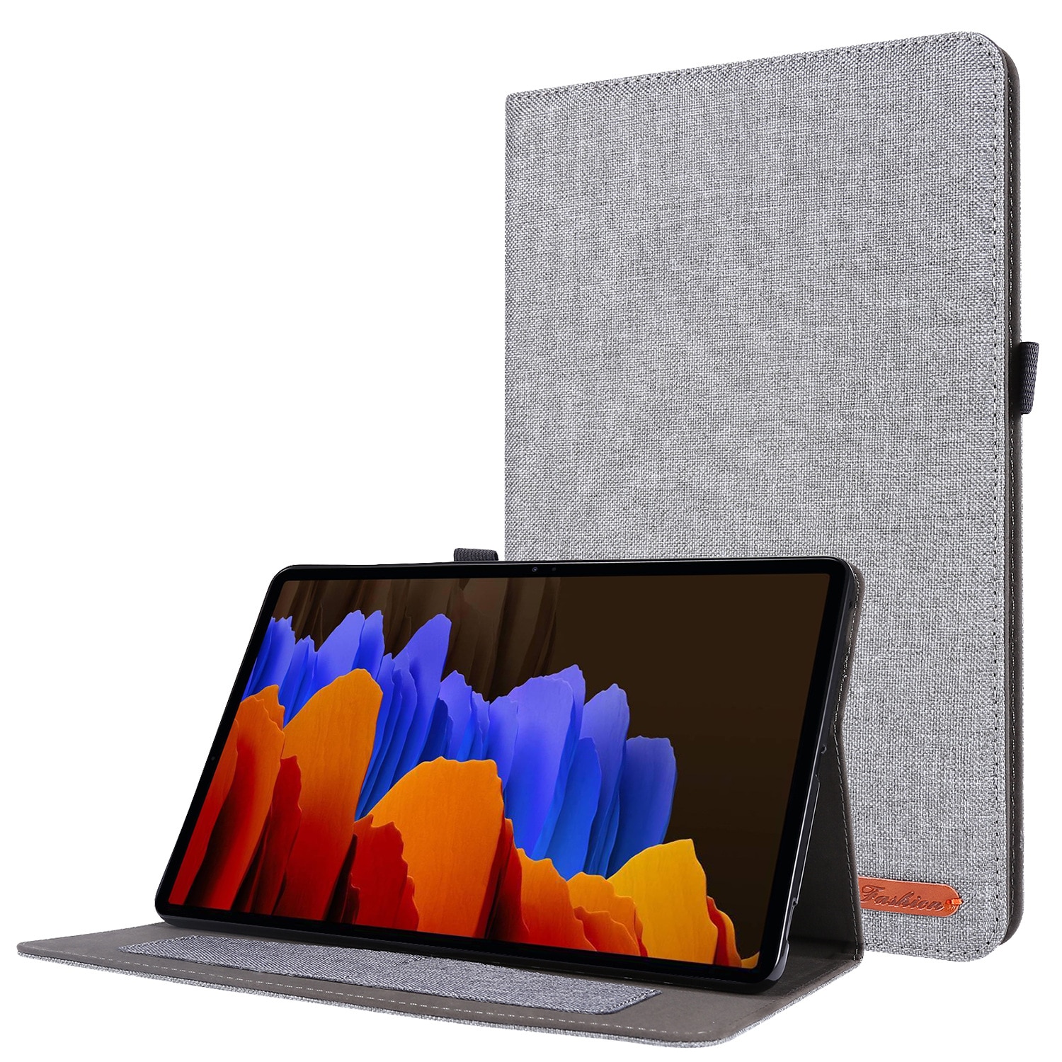 Husa de protectie pentru tableta, Mawzyxrt, pentru Samsung Galaxy A9 8.7 inch, design cu clapeta, TPU moale, gri