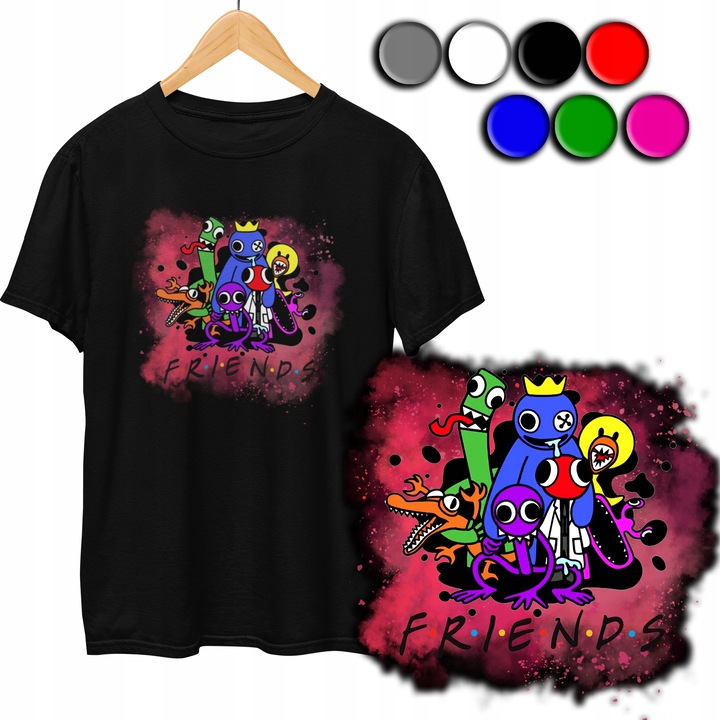 Gyermek póló - RAINBOW FRIENDS, Dodo, Pamut, Fekete