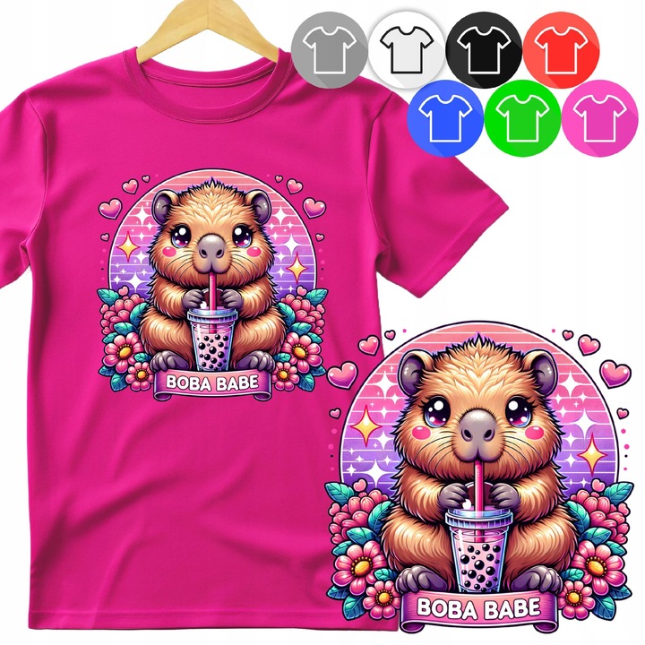 Gyermek póló CAPYBARA, Dodo, pamut, rózsaszín, 86-92 CM