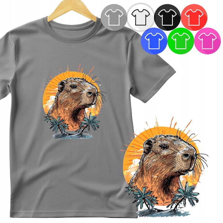 Gyermek póló - CAPYBARA, Dodo, pamut, szürke, 86-92 CM