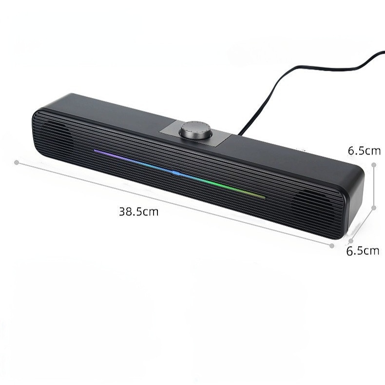 Bara de sunet, calitate sunet HIFI, Bluetooth, efecte de iluminare LED, butoane de volum independente, interfata USB, negru