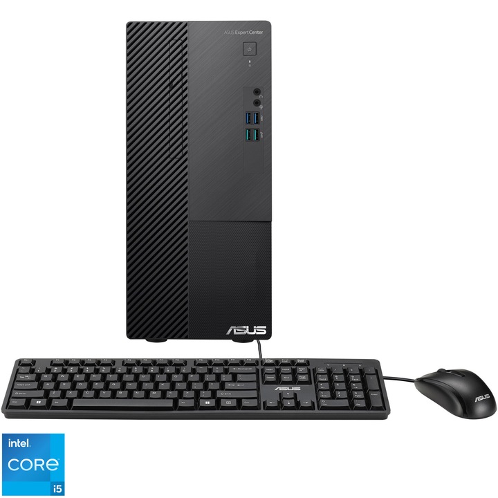 Настолен компютър ASUS ExpertCenter D5 Mini Tower D500ME, Intel® Core™ i5-13500, 16GB DDR4, 512GB SSD, Intel® UHD Graphics 770, No OS, Black