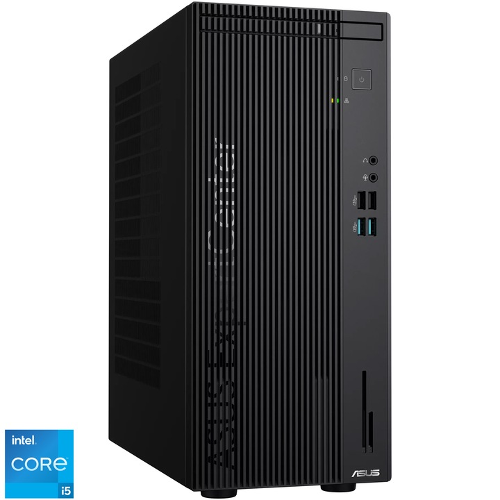 Asus ExpertCenter D5 Mini Tower D500MER asztali PC rendszer Intel® Core™ i5-14400 processzorral (akár 4,70 GHz), 16 GB DDR5 memóriával, 512 GB SSD-vel, Intel® UHD Graphics 730 grafikus kártyával, operációs rendszer nélkül, fekete színben
