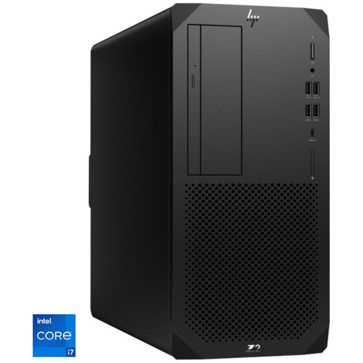 Sistem Desktop PC HP Workstation Z2 G9 cu procesor Intel® Core™ i7-14700 up to 5.4GHz, 32GB DDR5, 1TB SSD, NVIDIA® RTX™ T1000 8GB GDDR6, Windows 11 Pro, Black