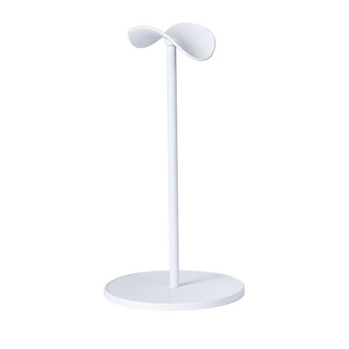 Suport pentru casti desktop, plastic, alb, baza antiderapanta