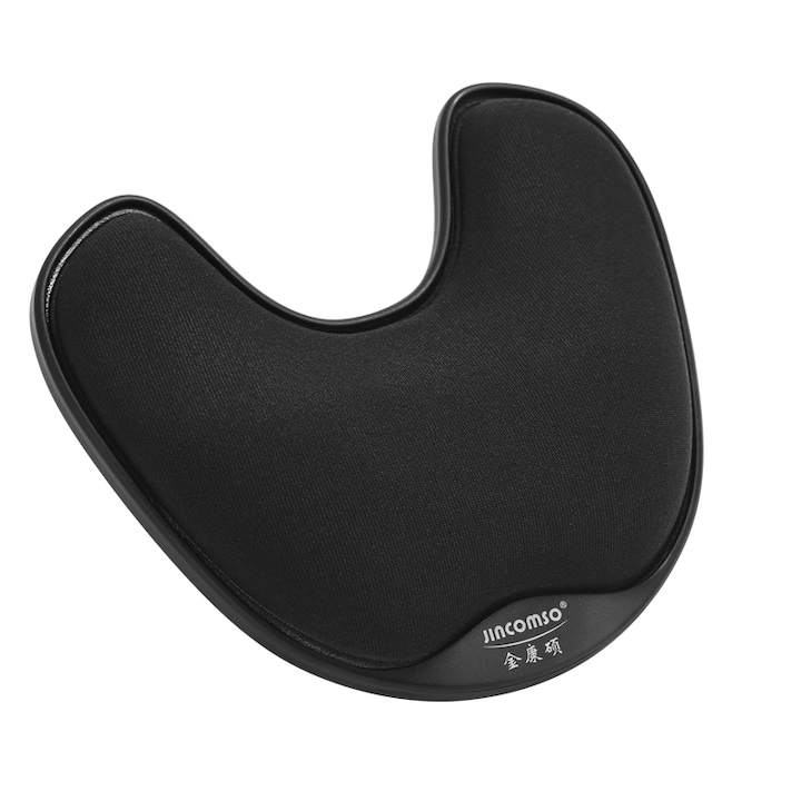 Mousepad ergonomic, Jincomso, negru, 120x110x27mm, cu suport pentru incheietura mainii