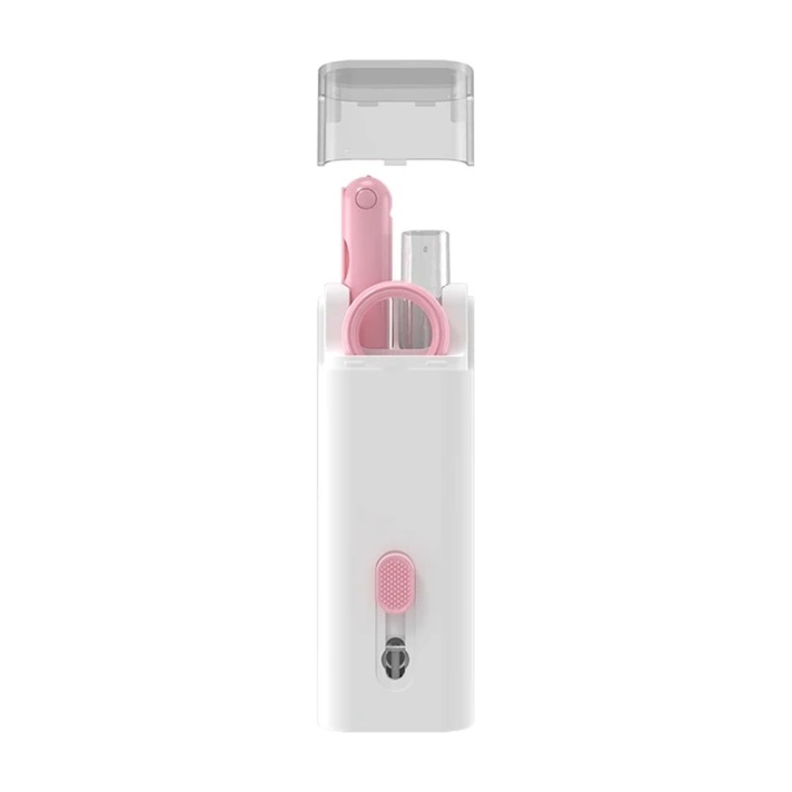 Set de curatare 7in1 pentru electronice, curatare casti, perie, roz
