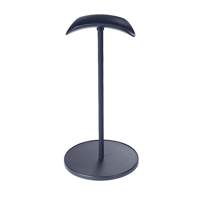 Suport pentru casti desktop, plastic, negru, baza antiderapanta