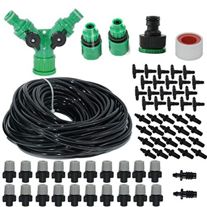 Sistem de Irigare Tip Perdea, eBA, 20 m furtun, 20 duze, ideal pentru Gazon/Gradina/Terasa