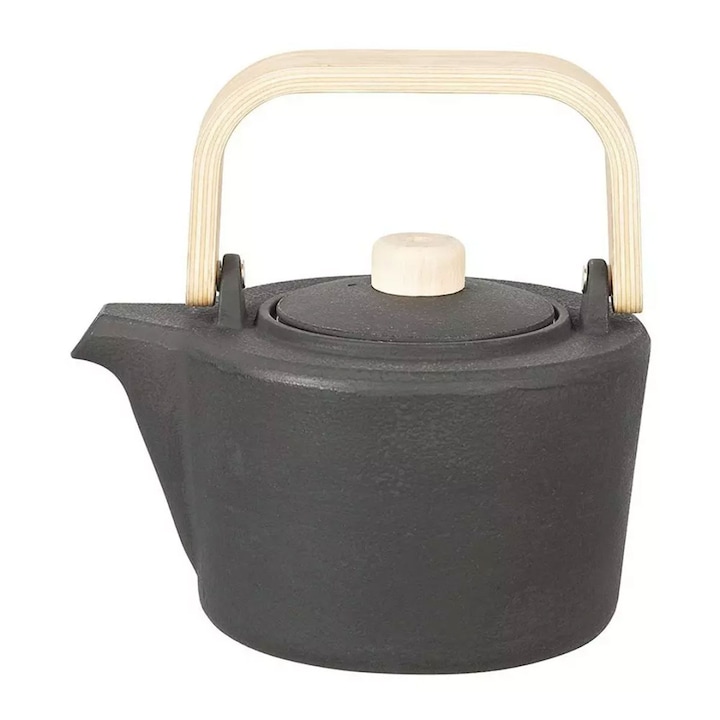 Ceainic din fonta cu filtru, KINGHOFF, 1.3L, design ergonomic, negru