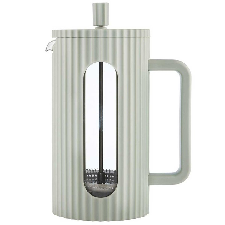 Klausberg French Press teáskanna 1000 ml, pisztácia zöld, 10,8x22,3 cm, boroszilikát üveg/rozsdamentes acél