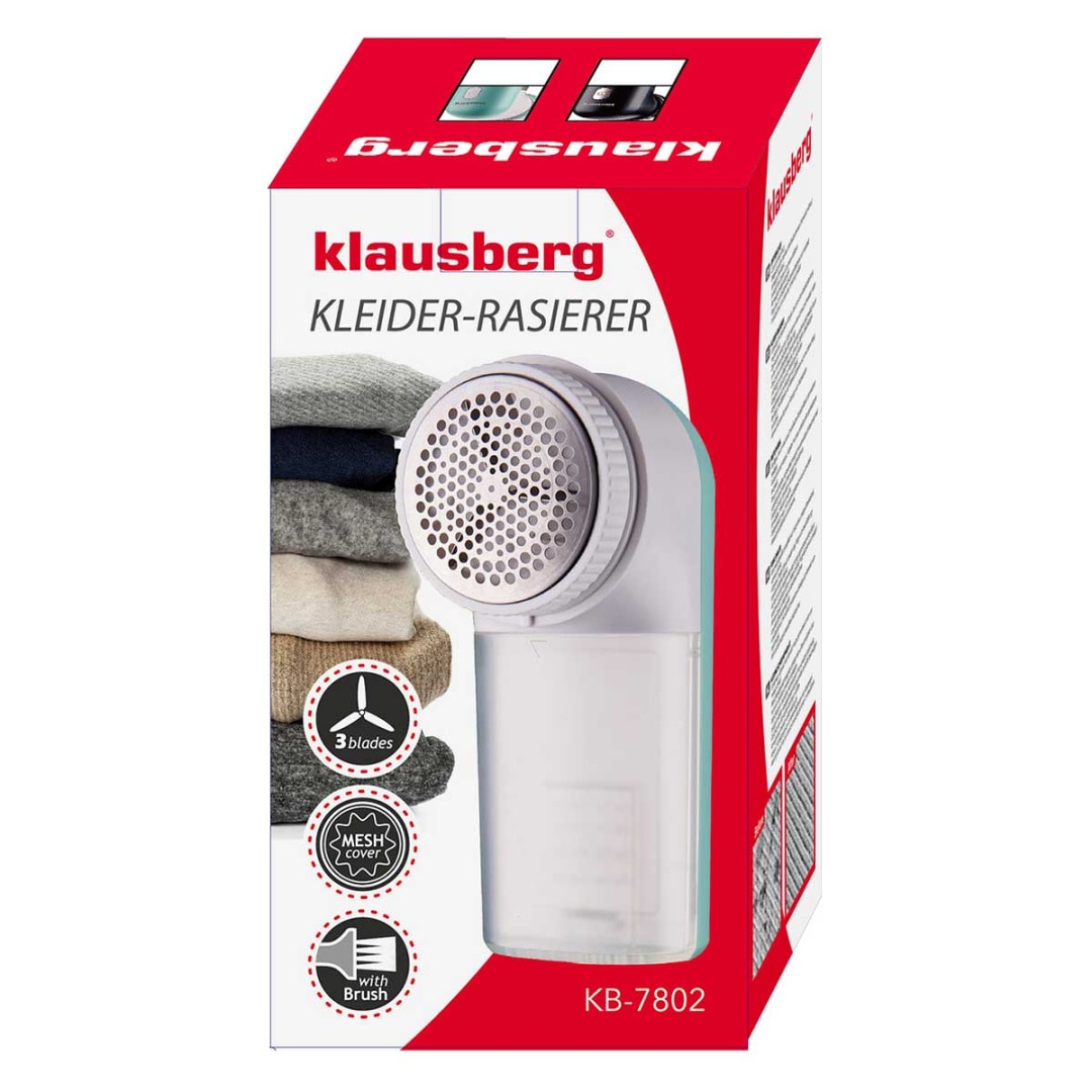 Aspirator de haine Klausberg KB-7802, compact, cu recipient pentru scame, 6,3x14x6,9cm