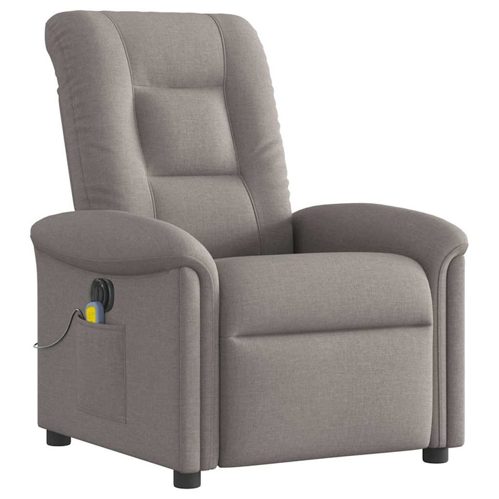 VidaXL tópszínű szövet elektromos dönthető masszázsfotel 20 kg 3303251