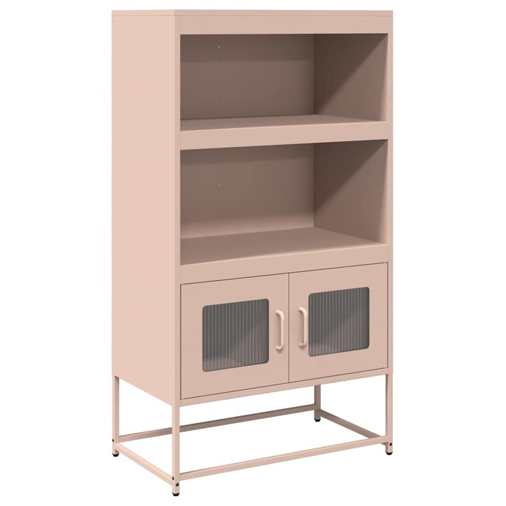 vidaXL Highboard rózsaszín 68x39x123 cm Acél 853369