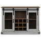 Bufeta HALDEN 2 usi glisante vidaXL, Alb, 112x40x80 cm, lemn masiv, 34.7 kg 4018426