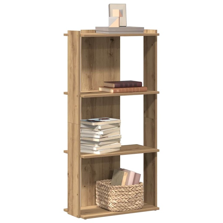 Bibliotecă Gossi 3 etaje stejar artizanal 60x30x120 cm lemn prelucrat