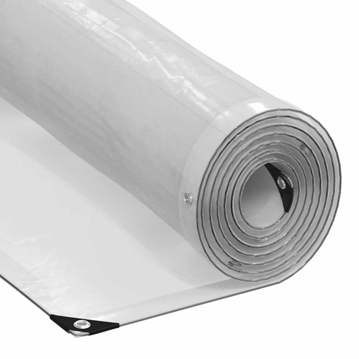 Прозрачен брезент с капси vidaXL, 3х6 м, Полиетилен, 1.7 kg