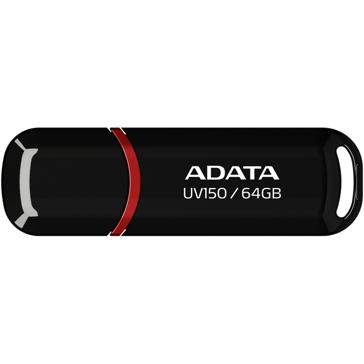 USB Flash памет ADATA UV150, 64 GB, USB 3.2, Черна