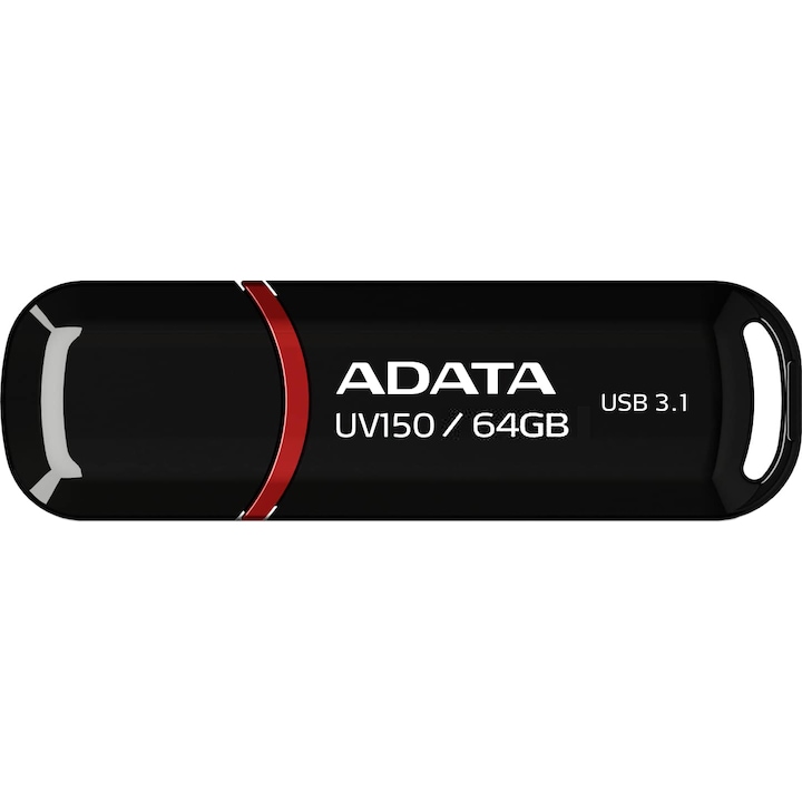 USB Flash памет ADATA UV150, 64 GB, USB 3.2, Черна