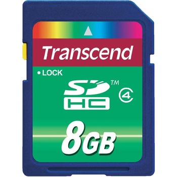 Card de memorie Transcend SDHC, 8GB, Class 4 Card de memorie Transcend SDHC, 8GB, Class 4