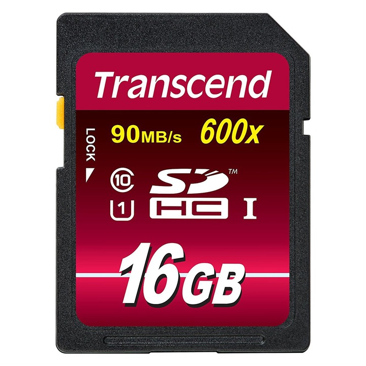 Card de memorie Transcend SDHC, UHS-I, 16GB, Class 10, 600x