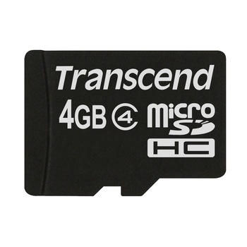 Card de memorie Transcend MicroSDHC, 4GB, Class 4 Card de memorie Transcend MicroSDHC, 4GB, Class 4
