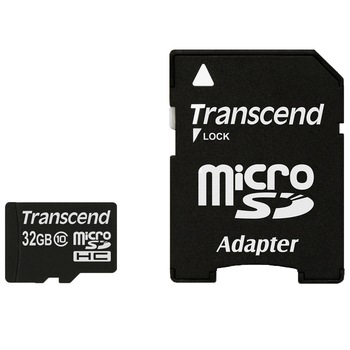 Card de memorie Transcend MicroSDHC, 32GB, Class 10 + adaptor SD Card de memorie Transcend MicroSDHC, 32GB, Class 10 + adaptor SD