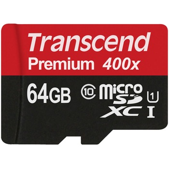 Card de memorie Transcend MicroSDXC, 64GB, Class 10 Card de memorie Transcend MicroSDXC, 64GB, Class 10