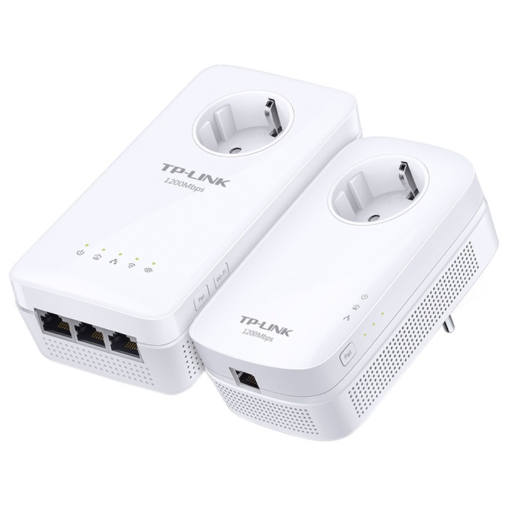 Kit Adaptor + Amplificator Powerline TP-Link TL-WPA8630PKIT AV1200, priza AC